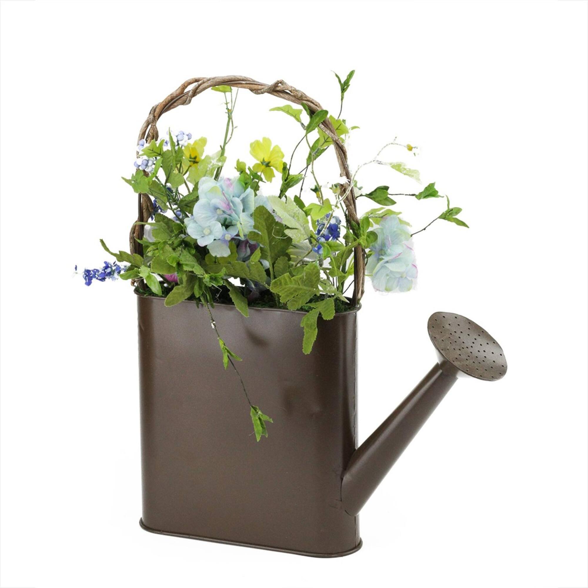 17" Lakeside Blue & White Silk Artificial Spring Floral Arrangement